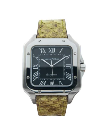 Ceas barbatesc  Black Orlov Toxic Lizard, cadran negru, curea piele de sarpe, mecanism quartz, inox