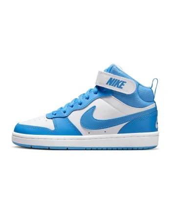 Pantofi sport mid-high cu insertii de piele Court Borough 2, Alb/Albastru