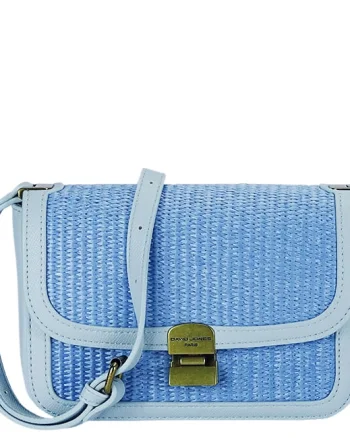 Geanta albastru deschis crossbody cu model impletit CM7497 15