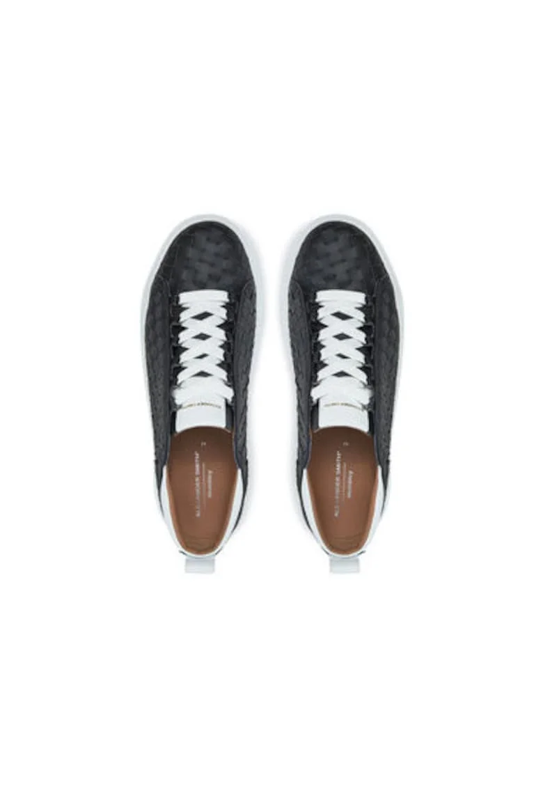 Pantofi sport barbati, ASBBWYM,  Piele naturala, 42 EU, Alb/Negru, Alb/Negru