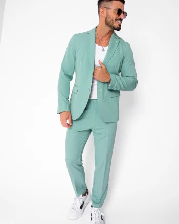 Costum sacou si pantalon lung Mint Green