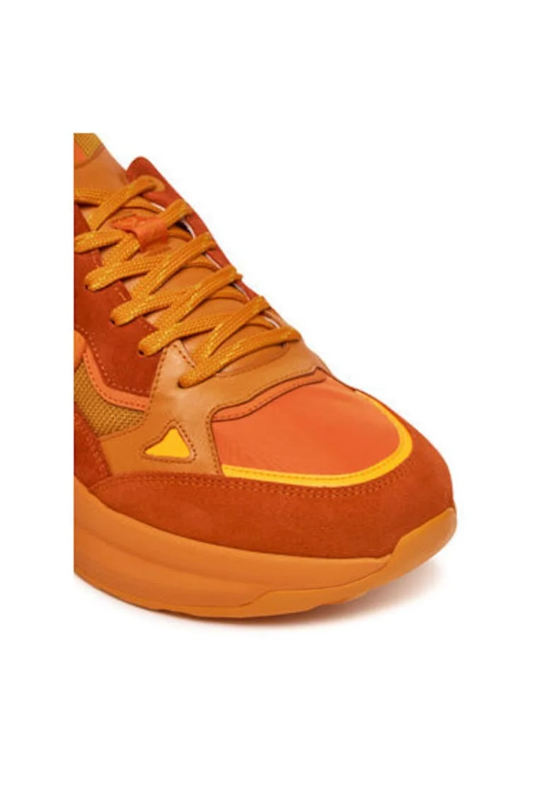 Pantofi sport barbati, 12522505,  Piele naturala, Portocaliu, Portocaliu