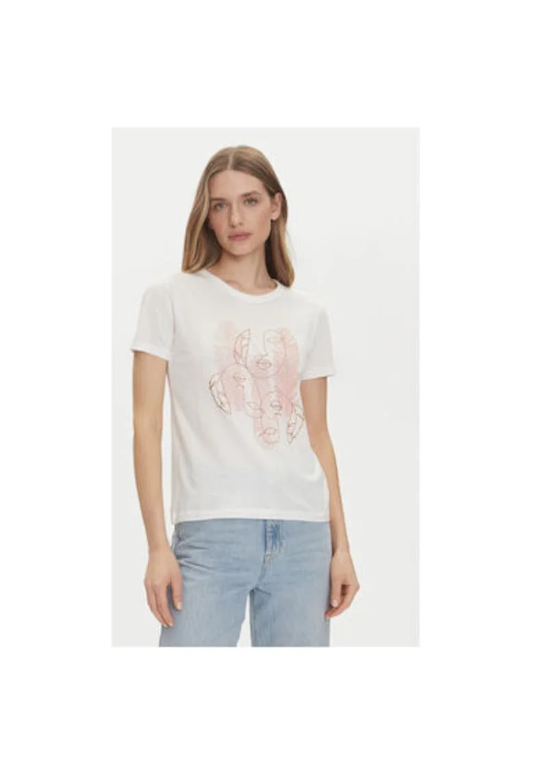 Tricou dama  15311702, Bumbac/Bumac reciclat, 43795, Alb