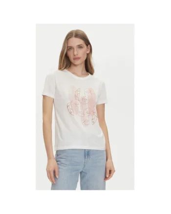 Tricou dama  15311702, Bumbac/Bumac reciclat, 43795, Alb