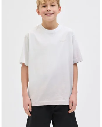 Tricou cu imprimeu text pe partea din spate, Alb