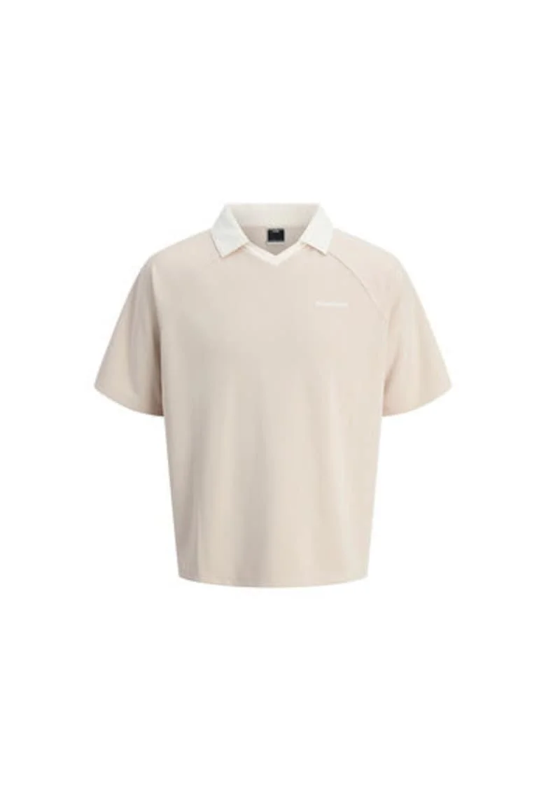 Tricou polo barbati Jack Jones, 12276758, Poliester, 2XL INTL, Bej