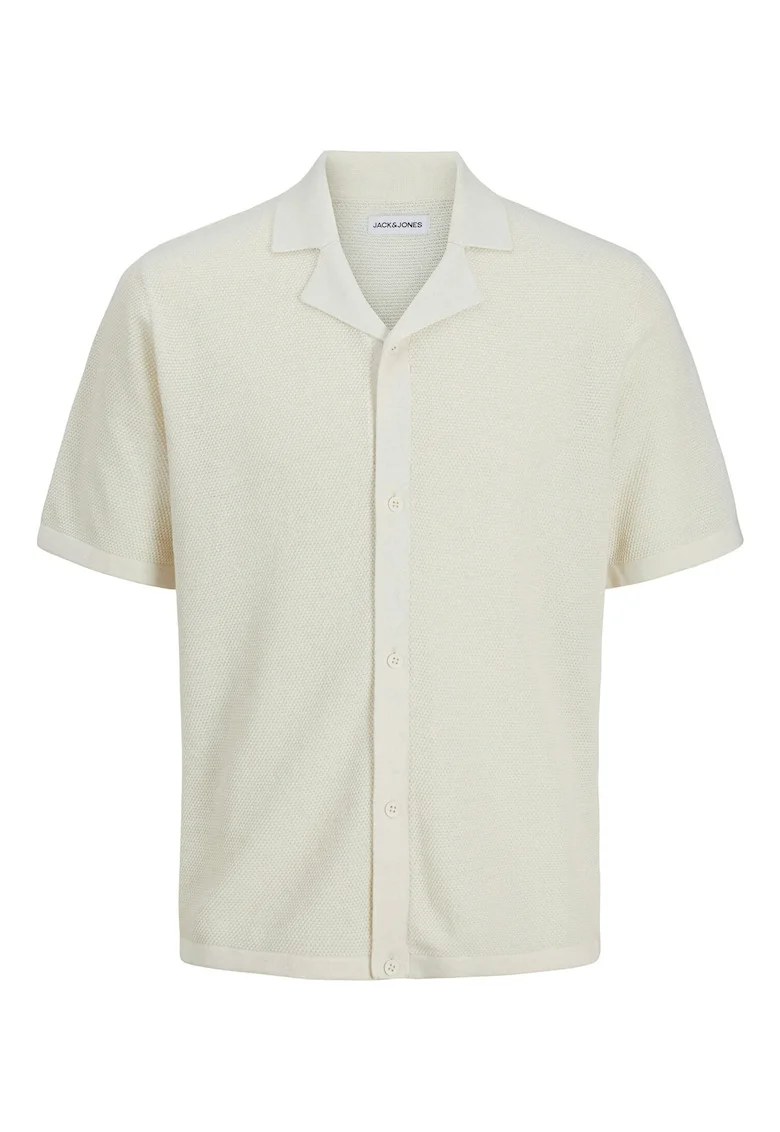 Tricou Polo barbati Jack Jones, 12268226, Bumbac/Poliester reciclat, Ecru, Ecru
