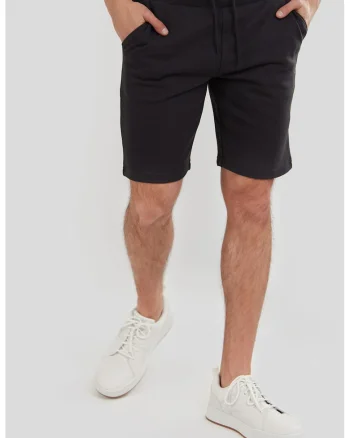 Pantaloni scurti de trening cu croiala regular-fit si snur Delon, Negru stins