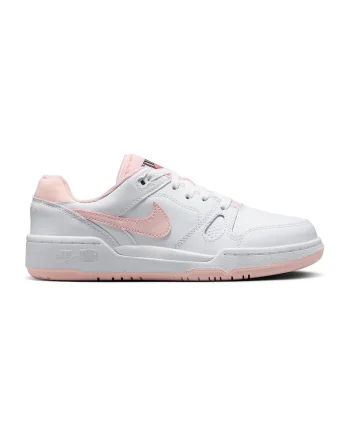 Pantofi sport low-cut din piele si piele ecologica Full Force, Alb/Roz pal