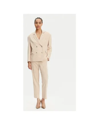 Sacou dama  25EB288/21BE, Poliester/Viscoza, Bej, Bej