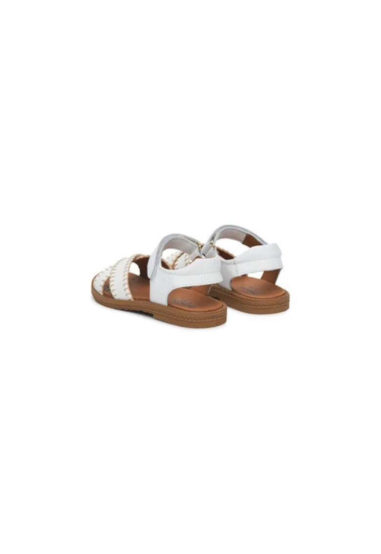 Sandale fete, 7889522,  Piele naturala, Alb, Alb