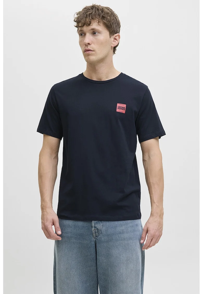 Tricou regular-fit cu decolteu la baza gatului, Rosu/Albastru ultramarin