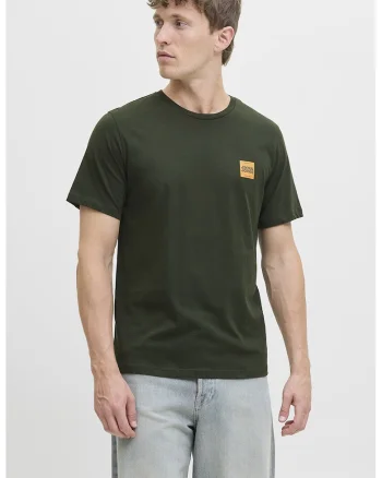 Tricou regular-fit cu decolteu la baza gatului, Verde inchis