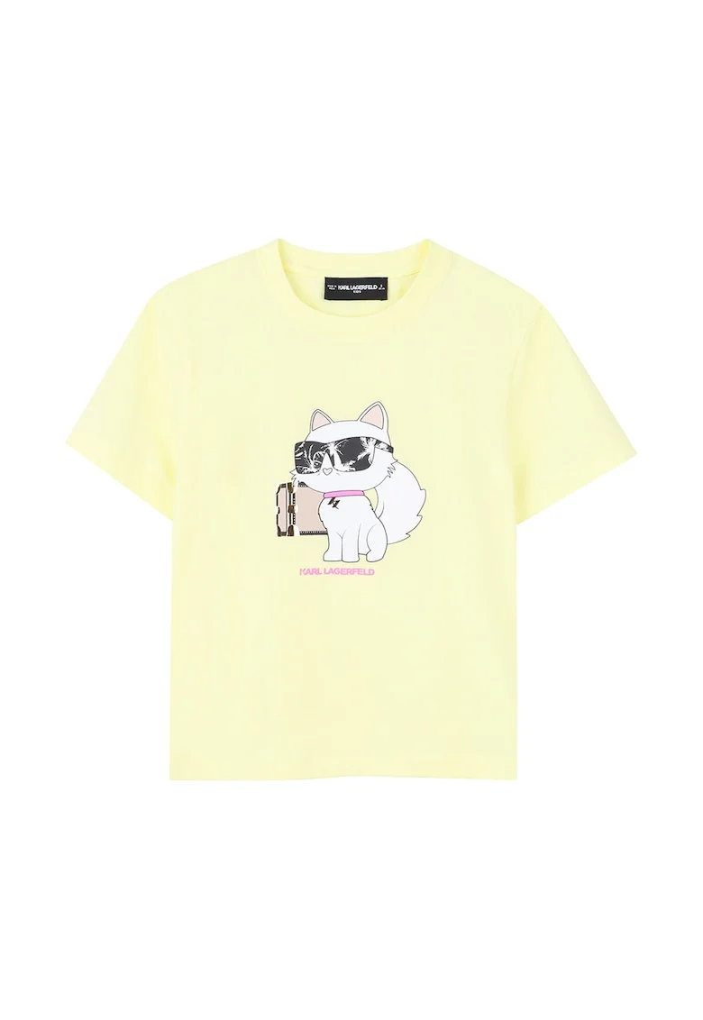 Tricou din amestec de modal cu imprimeu, Galben pal/Alb optic