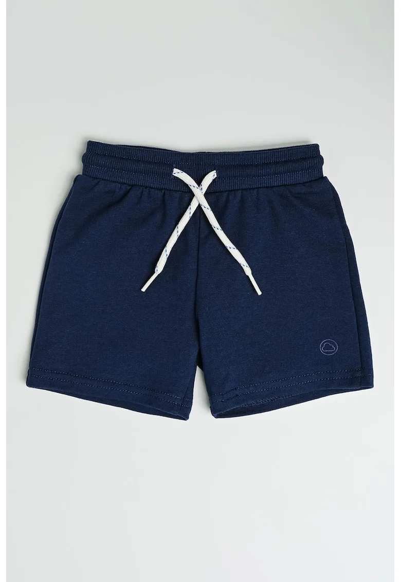Pantaloni scurti din amestec de bumbac cu snur in talie, Albastru ultramarin