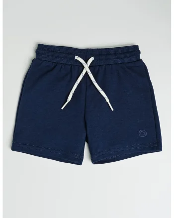 Pantaloni scurti din amestec de bumbac cu snur in talie, Albastru ultramarin