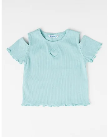 Tricou cu decupaj pe umar, Verde deschis