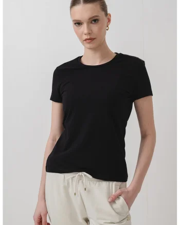 Tricou cu benzi logo, Negru