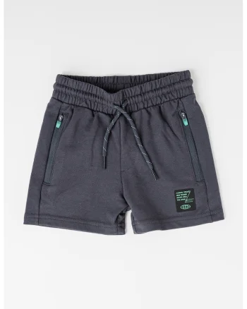 Pantaloni scurti din amestec de bumbac su snururi, Verde padure