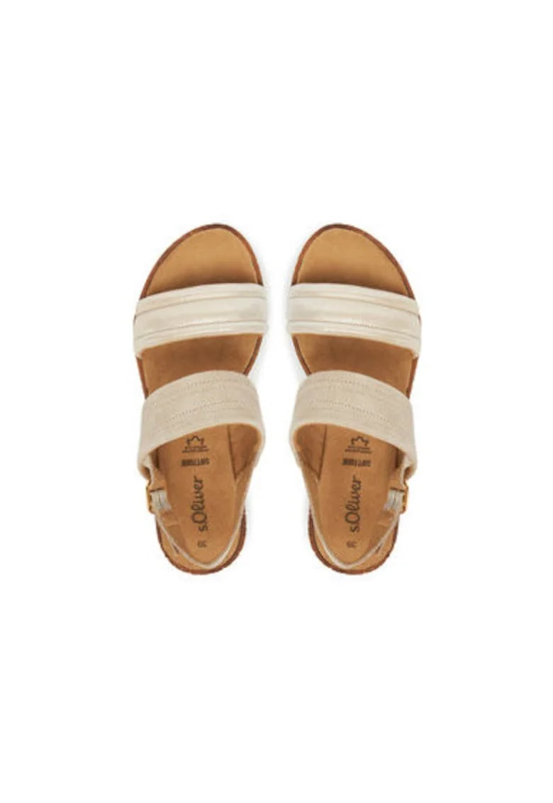 Sandale dama, 5-28701-44 410, S Oliver, Piele naturala, Bej