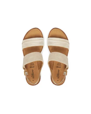 Sandale dama, 5-28701-44 410, S Oliver, Piele naturala, Bej