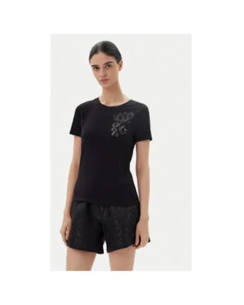 Tricou dama  Emporio Armani, 7W000133 AF10373, Bumbac, Negru, Negru