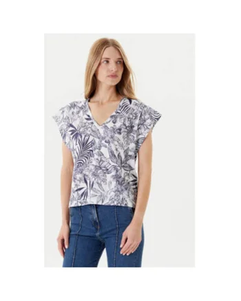 Tricou dama  3SEBD10AE, Bumbac, Albastru, Albastru