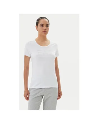 Tricou dama  Emporio Armani, 7W000094 AF10373, Bumbac, Alb, Alb