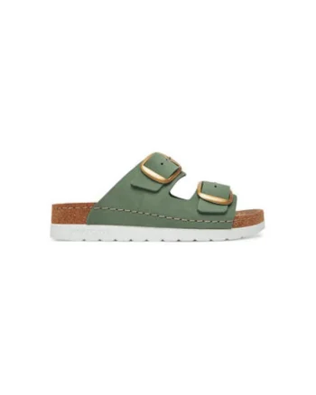 Slapi dama, 700741-07,  Piele naturala, Verde