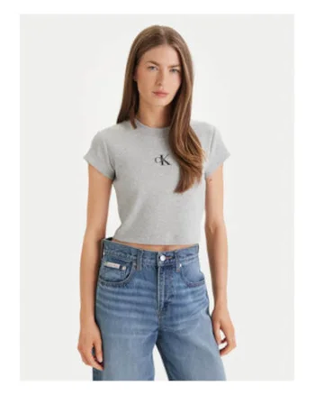 Tricou crop cu imprimeu logo