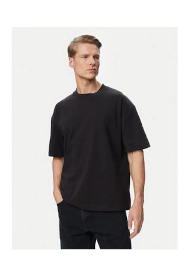 Tricou supradimensionat din bumbac cu logo pe partea din spate