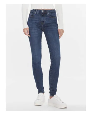 Blugi skinny cu talie inalta uni