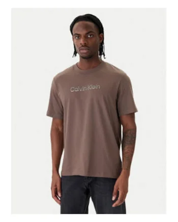 Tricou cu imprimeu logo si decolteu la baza gatului