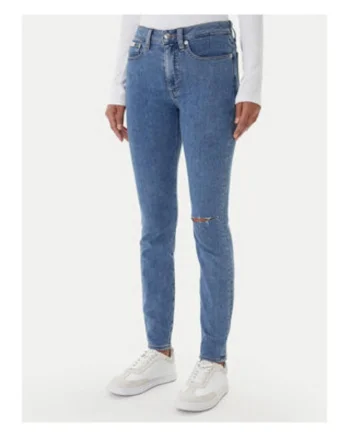 Blugi skinny cu ruptura,