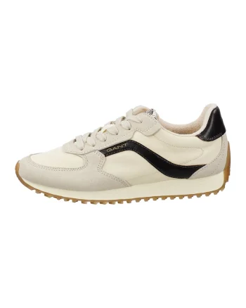 Pantofi sport cu garnituri din piele intoarsa, Negru/Bej