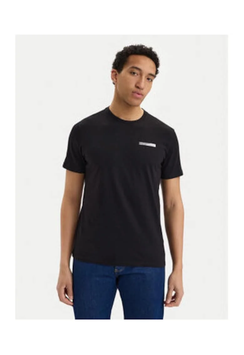 Tricou slim fit cu decolteu rotund, din bumbac