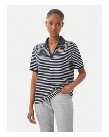 Tricou polo lejer in dungi