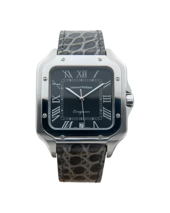 Ceas barbatesc  Black Orlov Platinum Veins, cadran negru, mecanism quartz, inox
