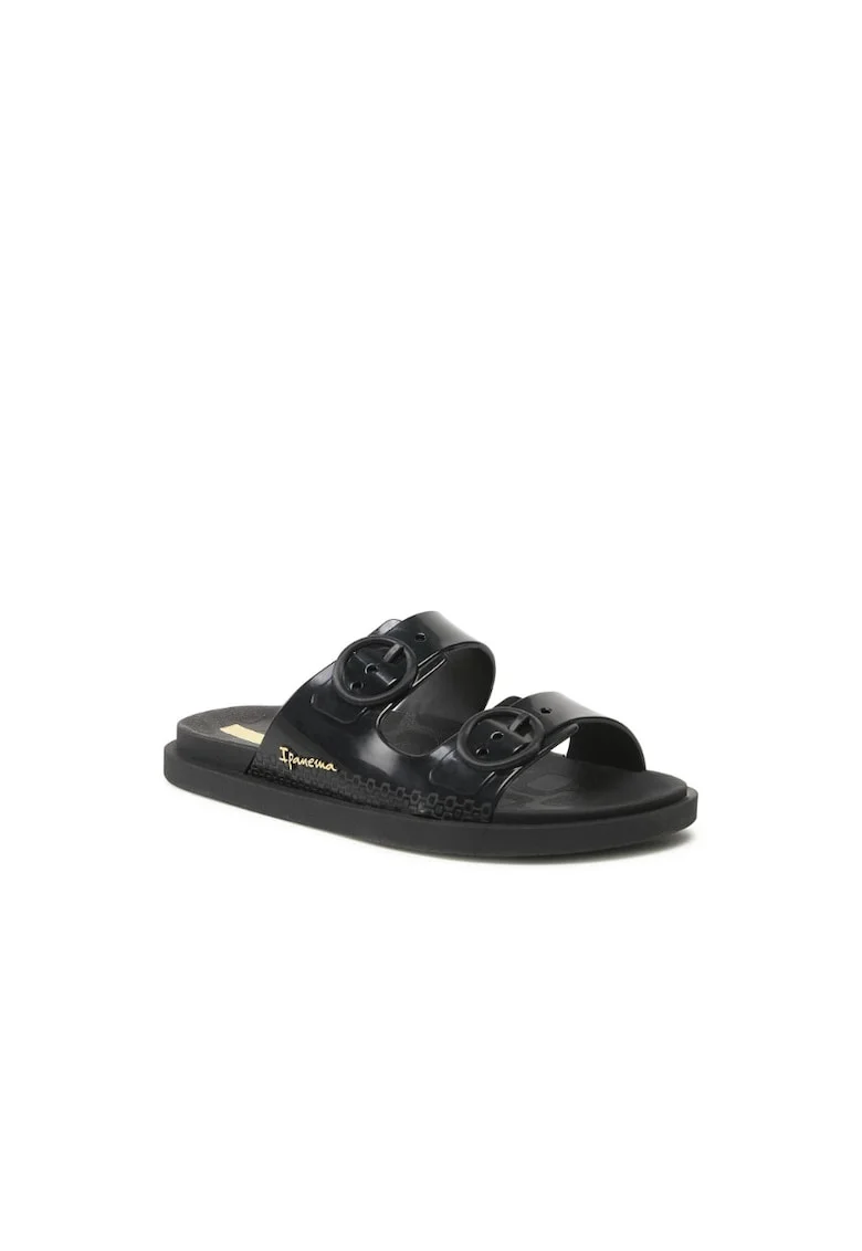 Papuci flip-flop fete,  Textil, Negru, Negru