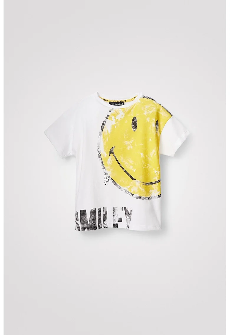 Tricou regular fit cu imprimeu cu fete zambitoare