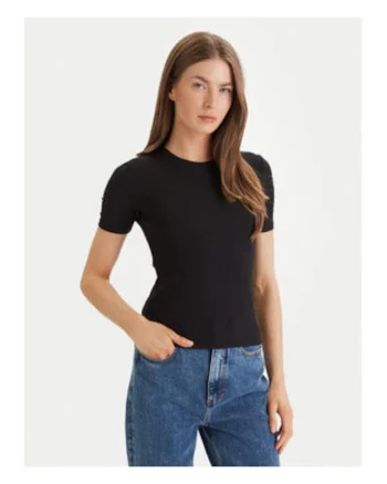 Tricou din amestec de modal cu logo discret,