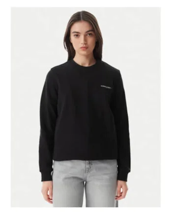 Bluza din bumbac cu maneci lungi si logo