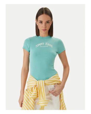 tricou slim fit la baza gatului cu logo