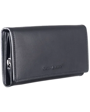 Portofel dama piele naturala 17.5 x 9.5 x 4 cm, Fiorentina,, Negru