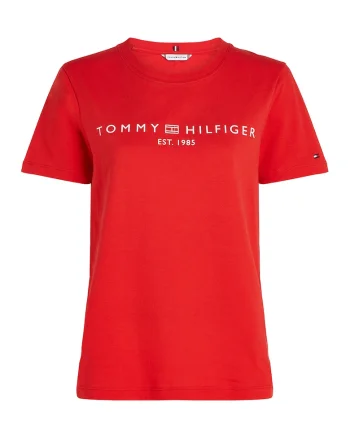 Tricou din bumbac cu imprimeu logo, Rosu