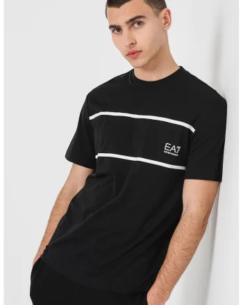 Tricou din bumbac cu logo, Alb/Negru stins