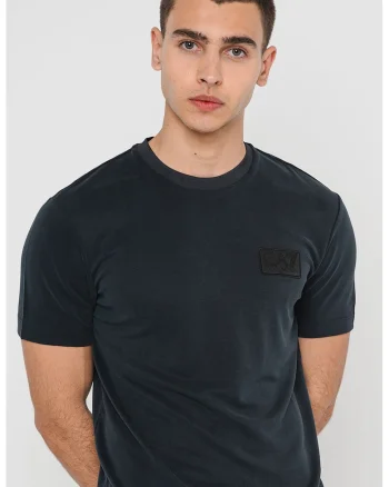 Tricou din amestec de lyocell cu logo, Gri antracit