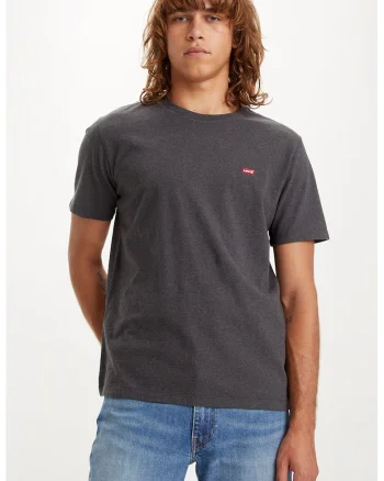 Tricou cu decolteu la baza gatului, Rosu/Gri inchis melange/Alb optic