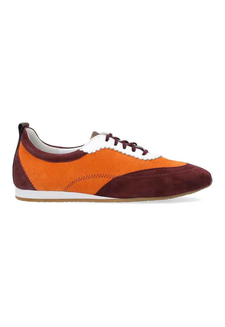 Pantofi sport din piele intoarsa cu detalii contrastante