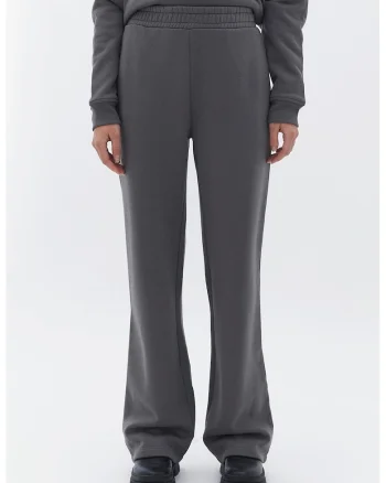 Pantaloni uni de trening cu talie elastica, Gri inchis